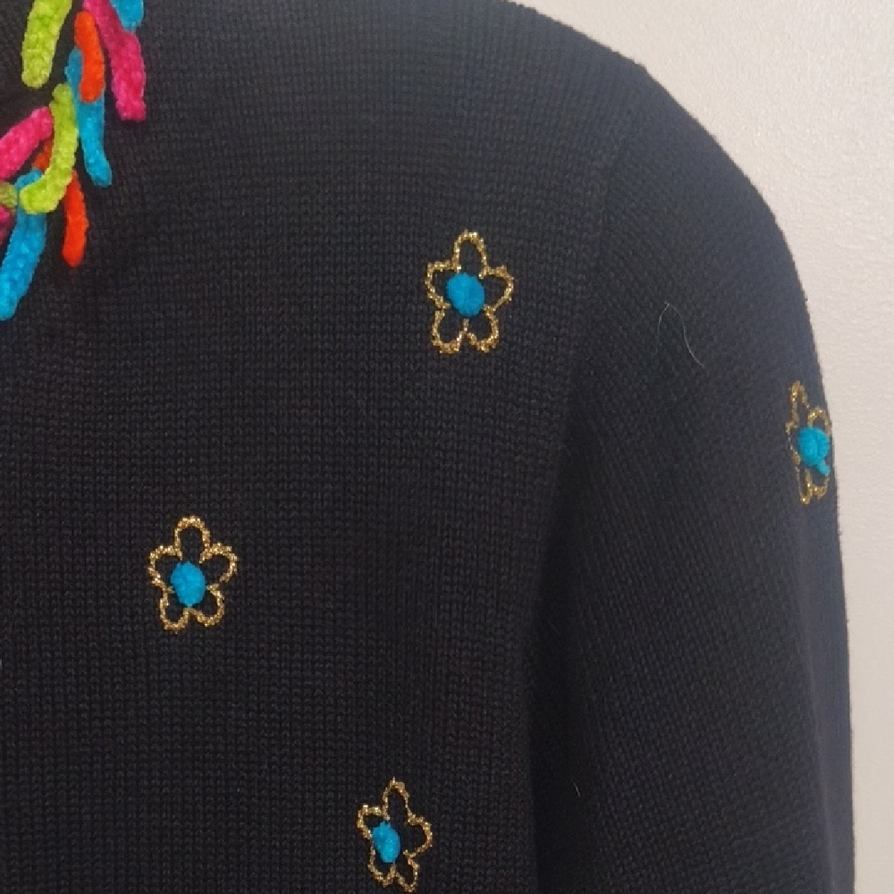 Berek Black Cardigan with Colorful Embroidery - Picture 4 of 7